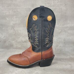 Vintage Cowboy Boots Mens 8 M Western Leather Embroidered Oil Resistant